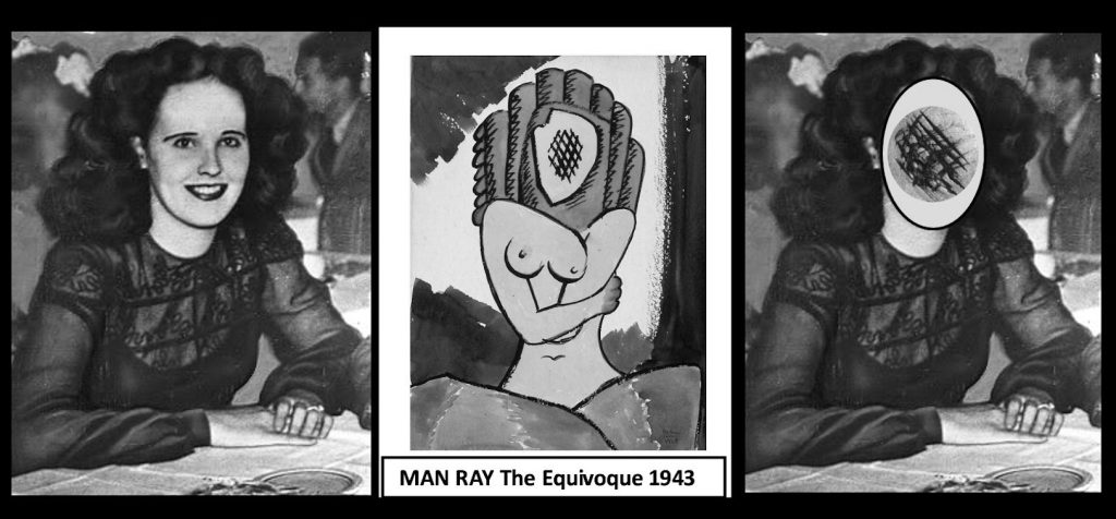 A black and white portrait of a woman with wavy hair, smiling at the camera.